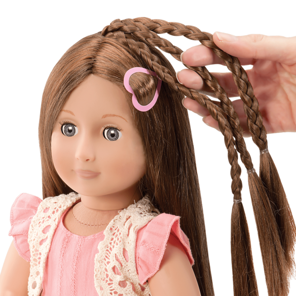 BD37017A Parker Pink Dress Hairplay Doll hairgrow detail01