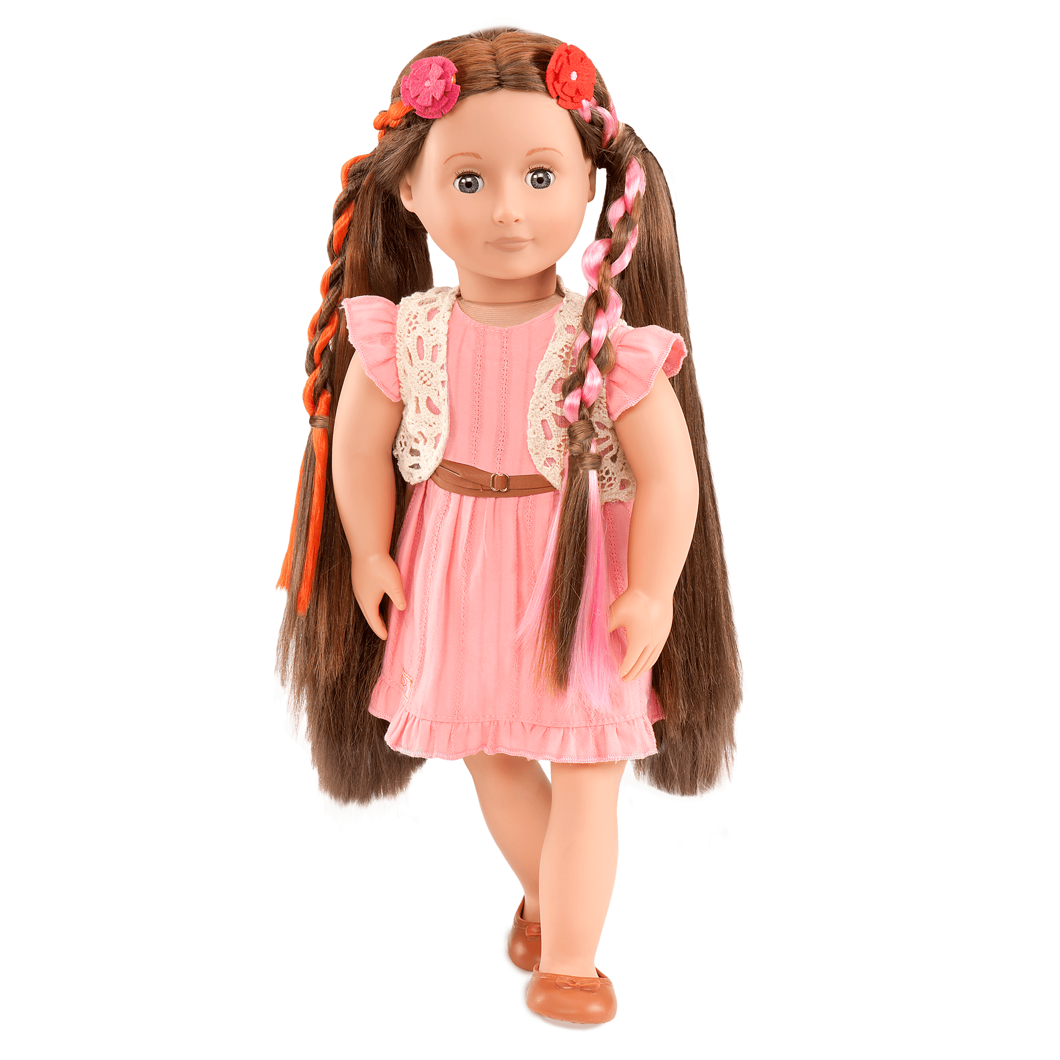BD37017A Parker Pink Dress Hairplay Doll03