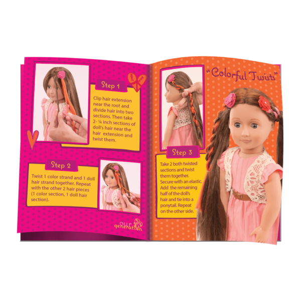 BD37017A Parker Pink Dress Hairplay Doll hairstyle booklet04