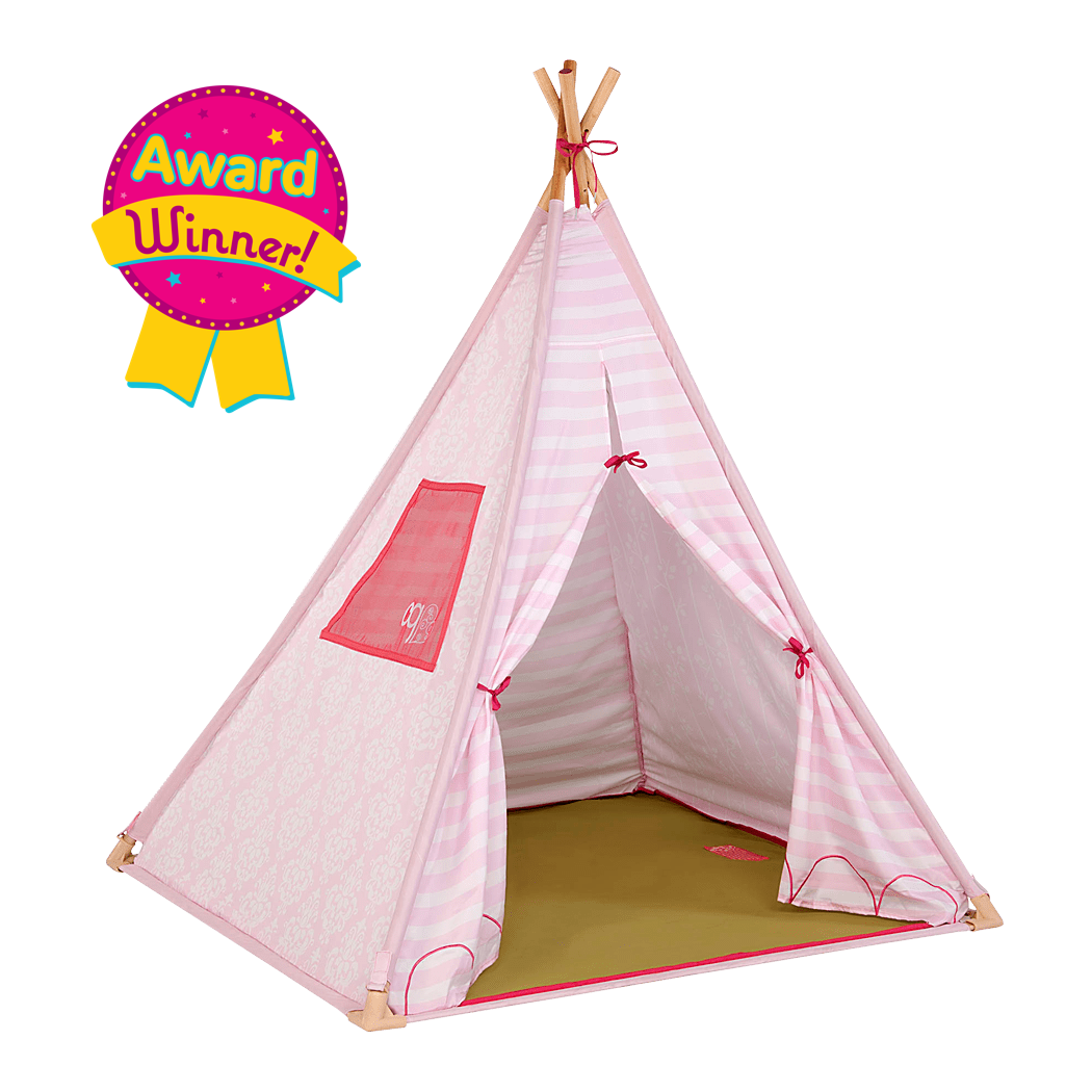 Suite Teepee- Pink Stripes Play Tent for Kids and Dolls 