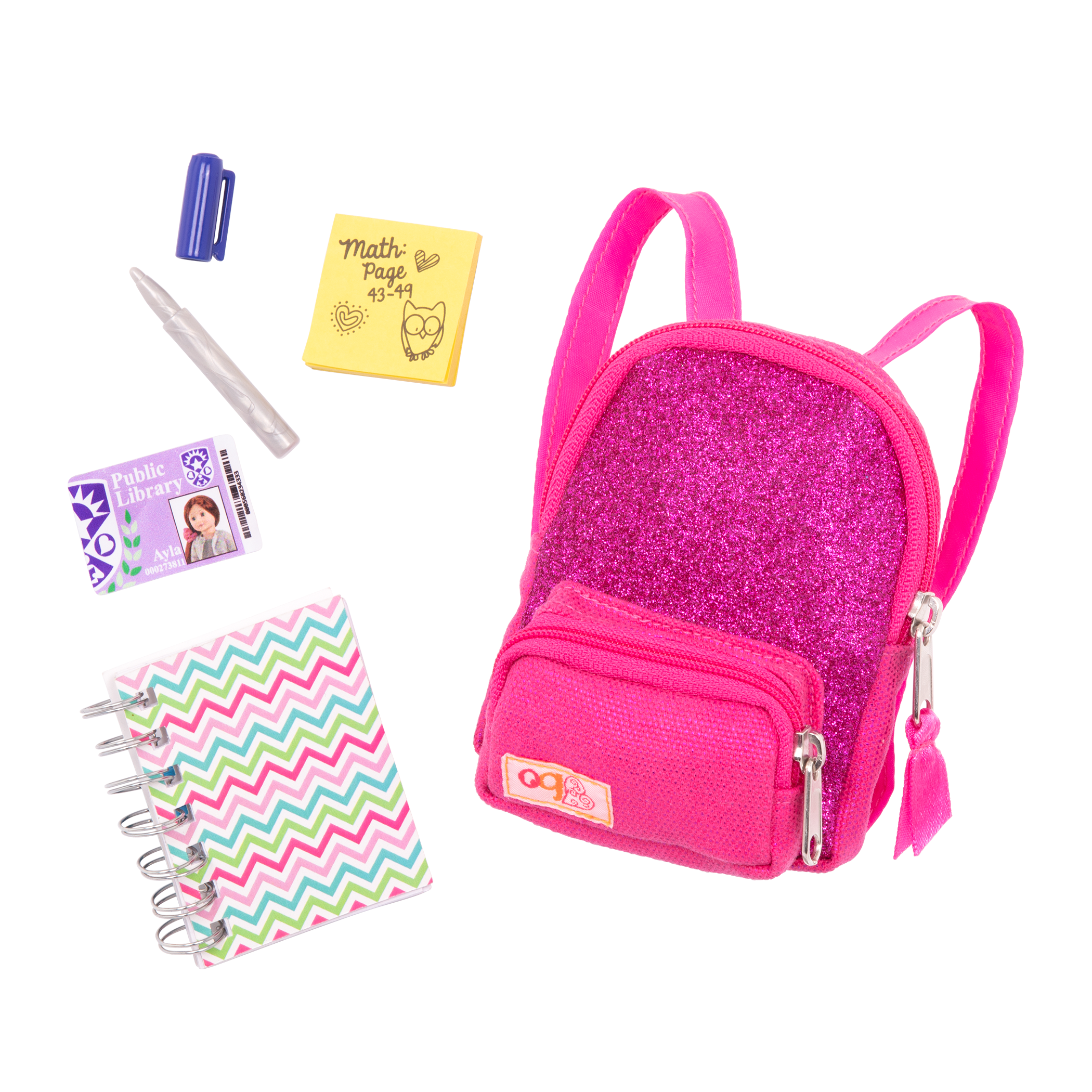 Our Generation SCHOOL SMARTS Set for 18 inch dolls backpack notebook 