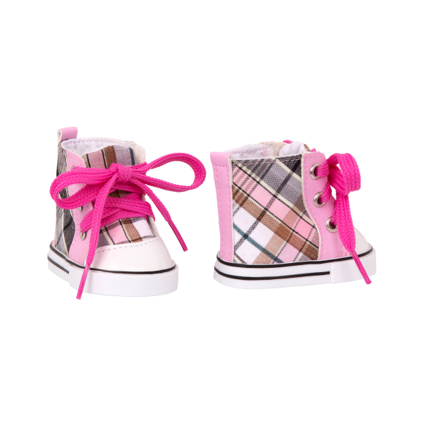 Plaid All Over High-Top Shoes for 18-inch Dolls