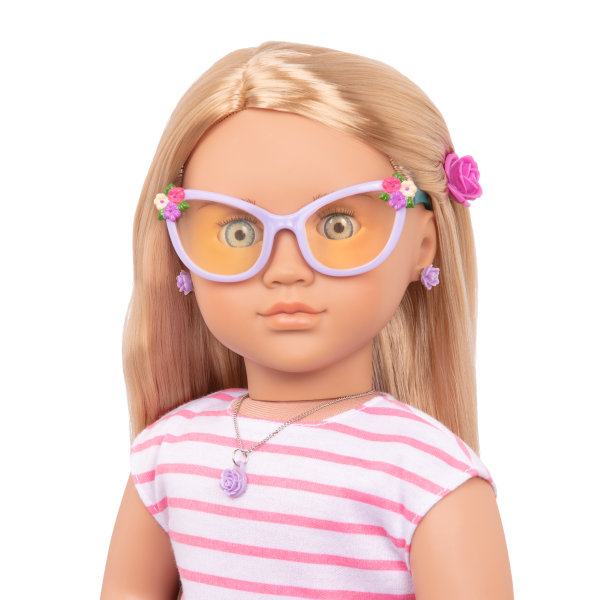 Fine in Floral Jewelry Set Glasses for 18-inch Dolls Alessia