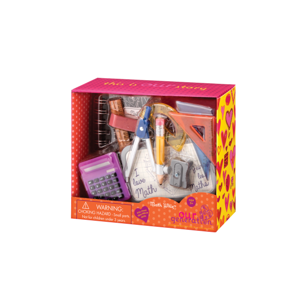 Our Generation Math Whiz Geometry Set Packaging 18-inch Doll School Accessories