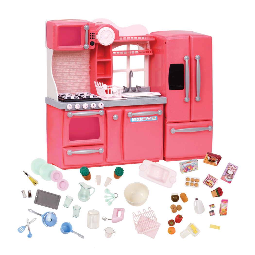 Gourmet Kitchen Set Pink all components