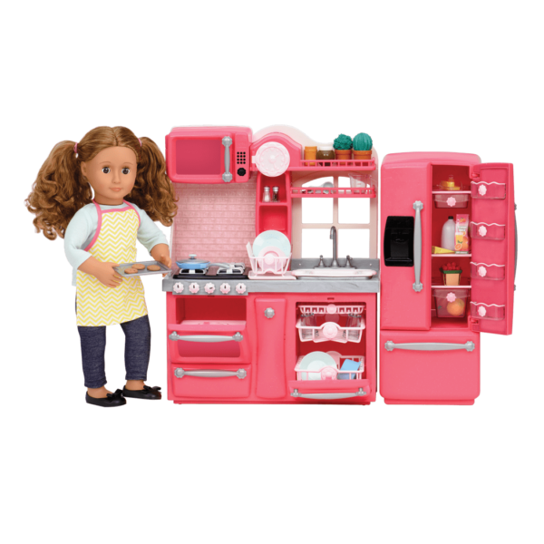 Gourmet Kitchen Set Pink with Isa doll