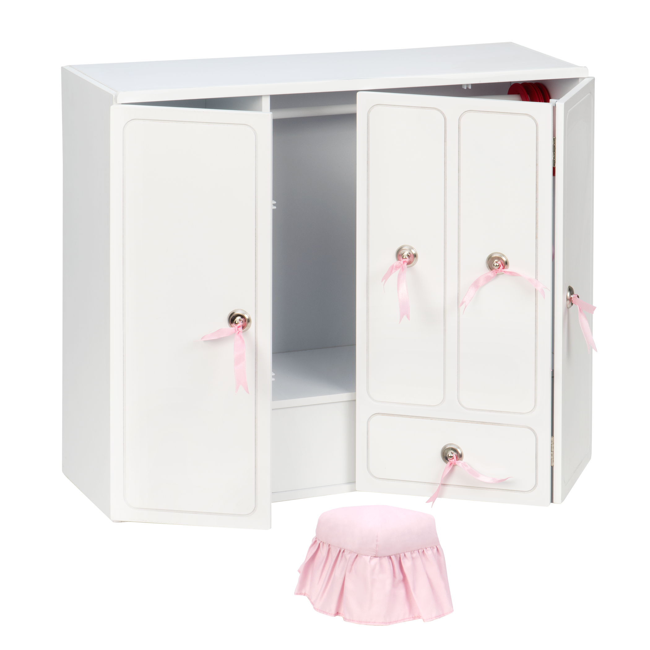 Wooden Wardrobe Closet for 18-inch Dolls