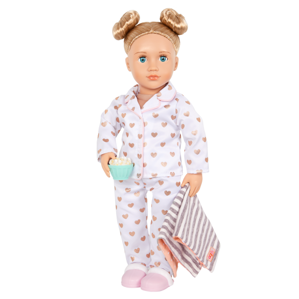 Our Generation Sleepover Set with Sleeping Bag for 18-Inch Dolls Polka Dot Sleep Party 