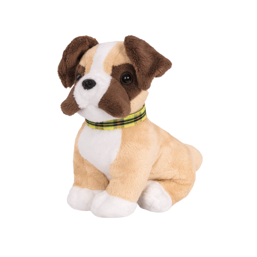 6-inch Posable Boxer Pup with Movable Legs for 18-inch Dolls
