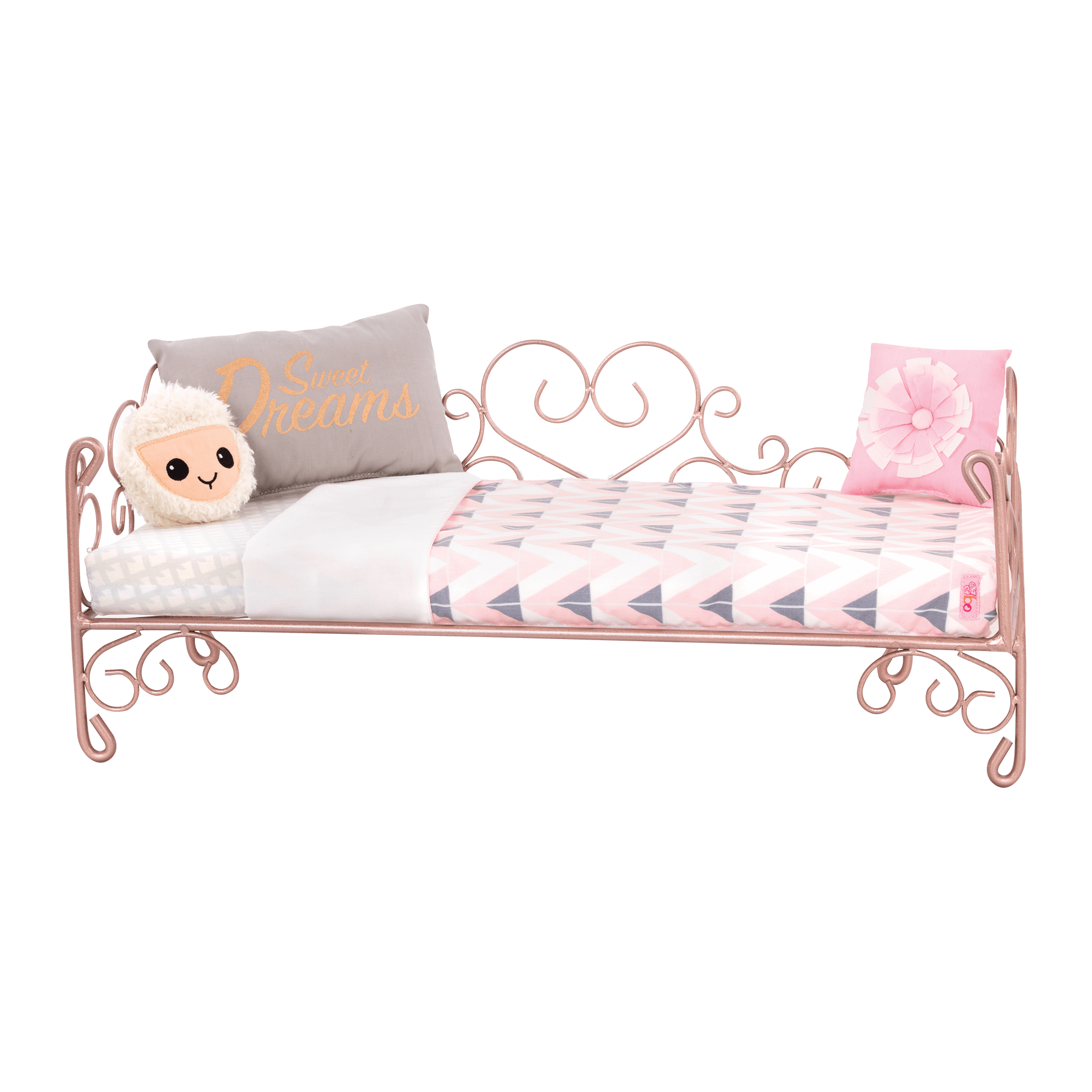 Sweet Dreams Scrollwork Bed for 18-inch Dolls 