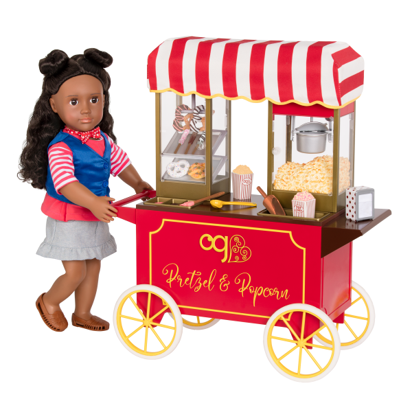 Poppin' Plenty Snack Cart Popcorn Play Food for 18-inch Dolls with Macy