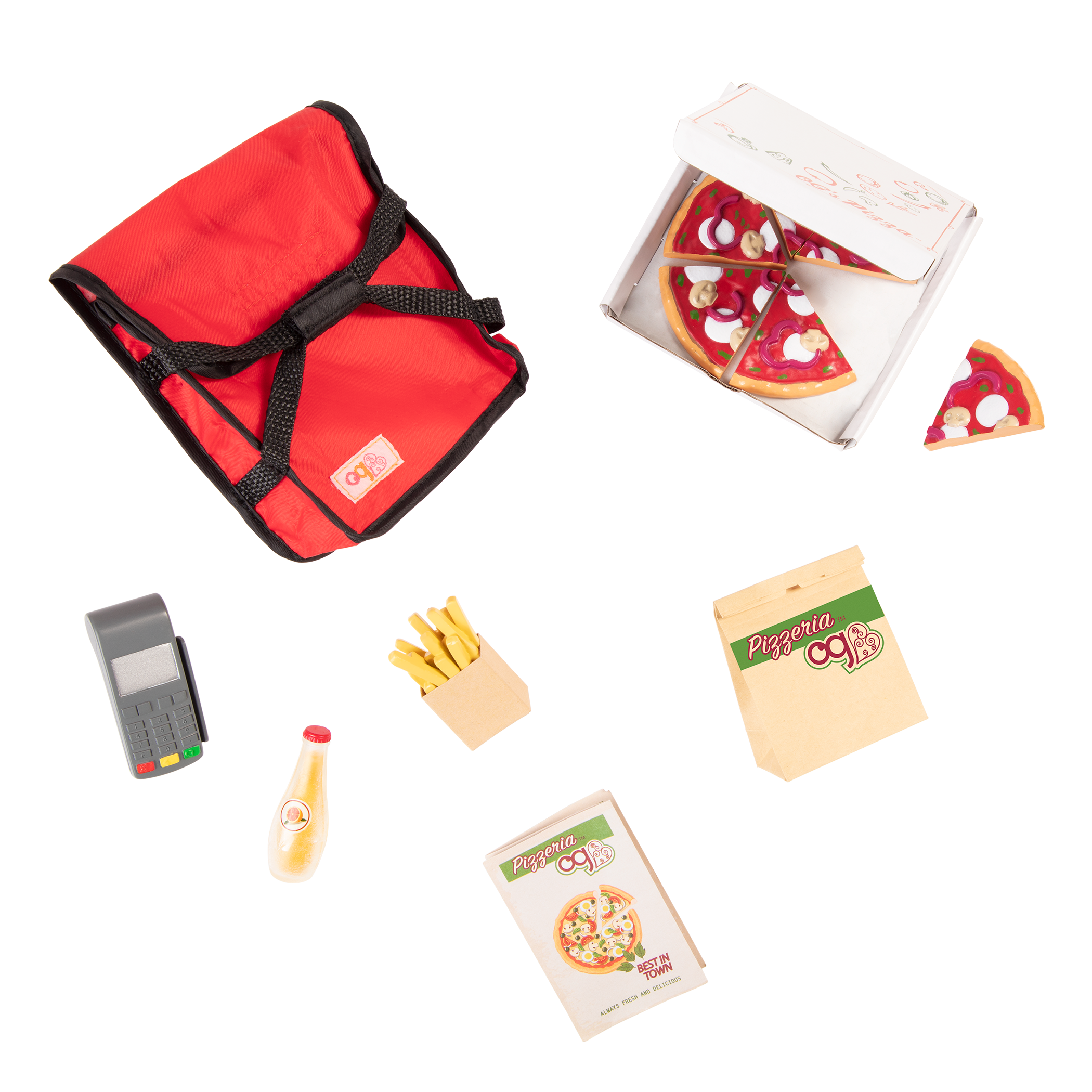 Order's Up Play Food Pizza Delivery Set for 18-inch Dolls 