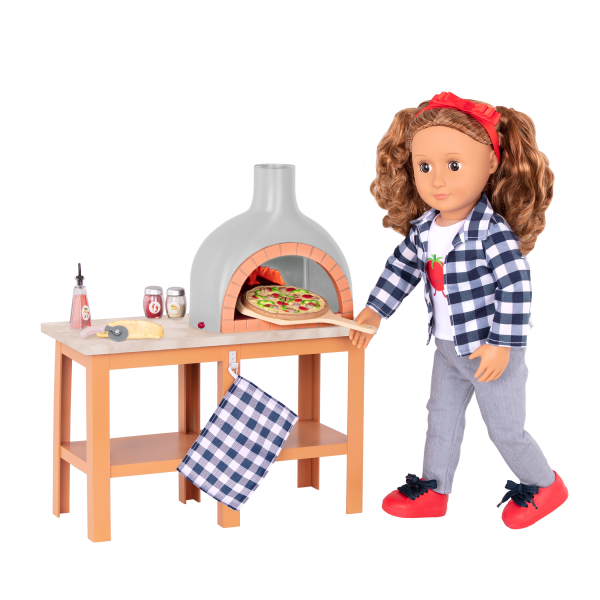 Pizza Oven Playset Toy Food for 18-inch Dolls Isa