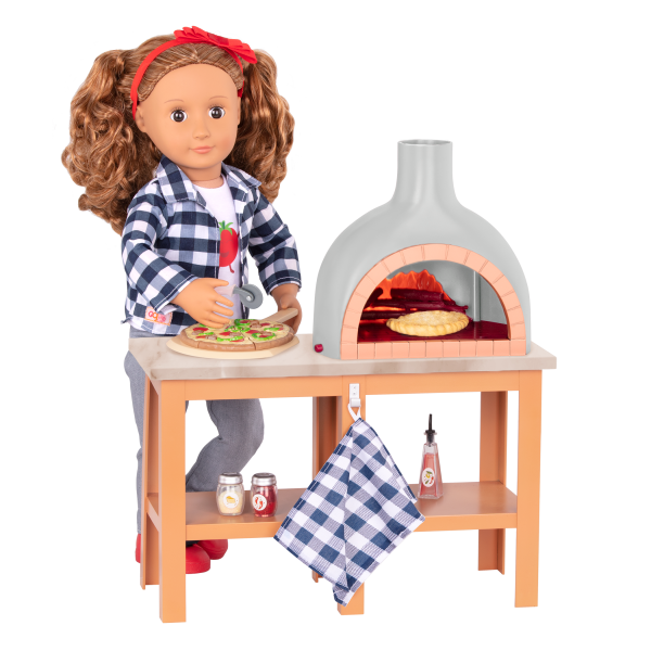 Electronic Pizza Oven Playset Toy Food for 18-inch Dolls Isa