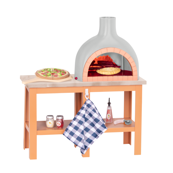 Pizza Maker Oven Playset Toy Food for 18-inch Dolls