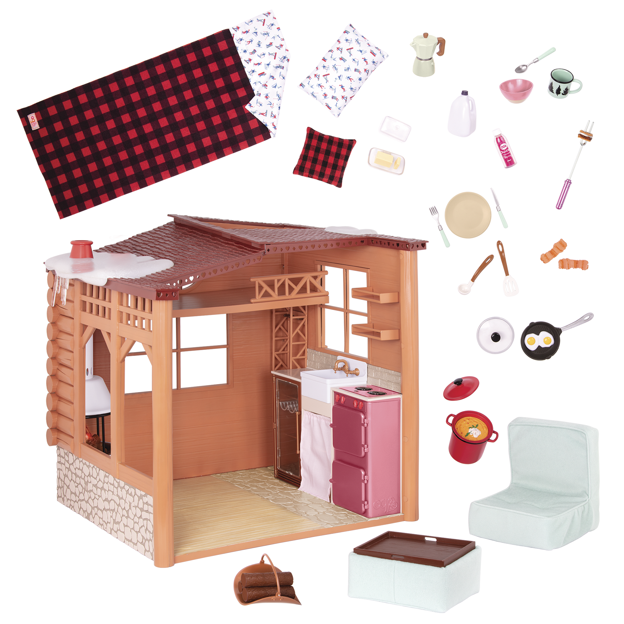 Cozy Cabin Dollhouse Playset for 18-inch Dolls 