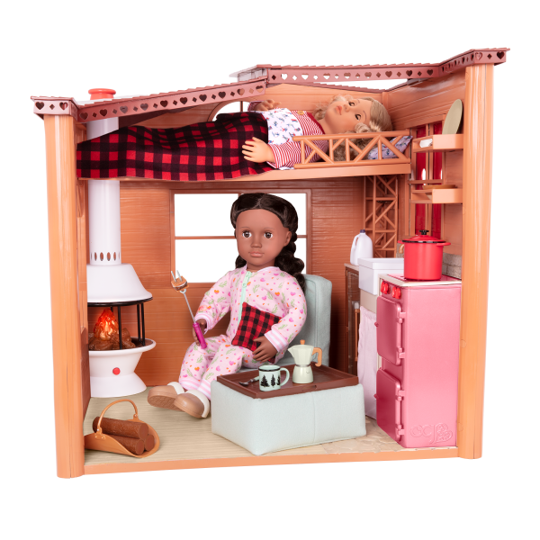 Cozy Cabin Dollhouse Playset with 18-inch Dolls Noelle and Rashida