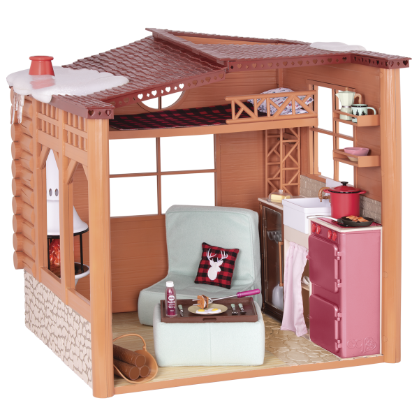 Cozy Cabin Dollhouse Playset Furniture for 18-inch Dolls