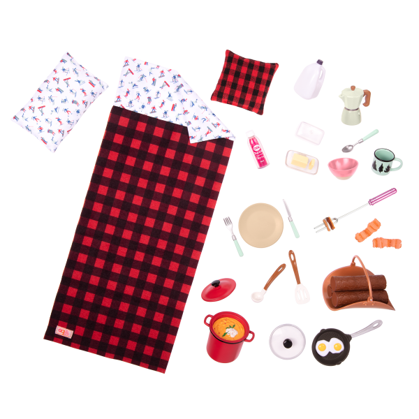 Cozy Cabin Dollhouse Playset for 18-inch Dolls Play Food Accessories