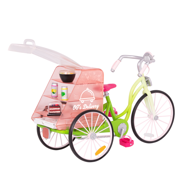 OG Delivery Bike for 18-inch Dolls Play Food Basket