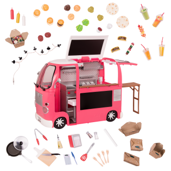 Grill to Go Food Truck Pink for 18-inch Dolls