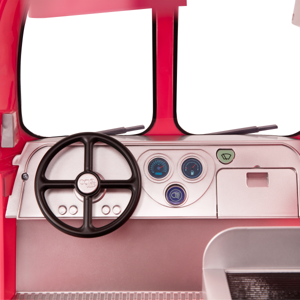 Grill to Go Food Truck Pink with Electronic Features for 18-inch Dolls