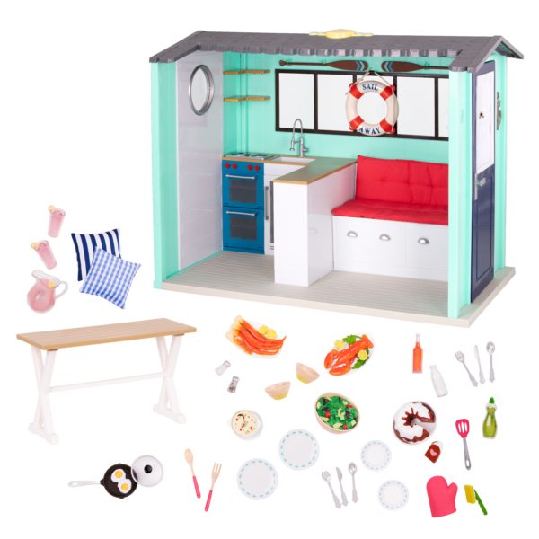 Our Generation Seaside Beach House Playset for 18-inch Dolls