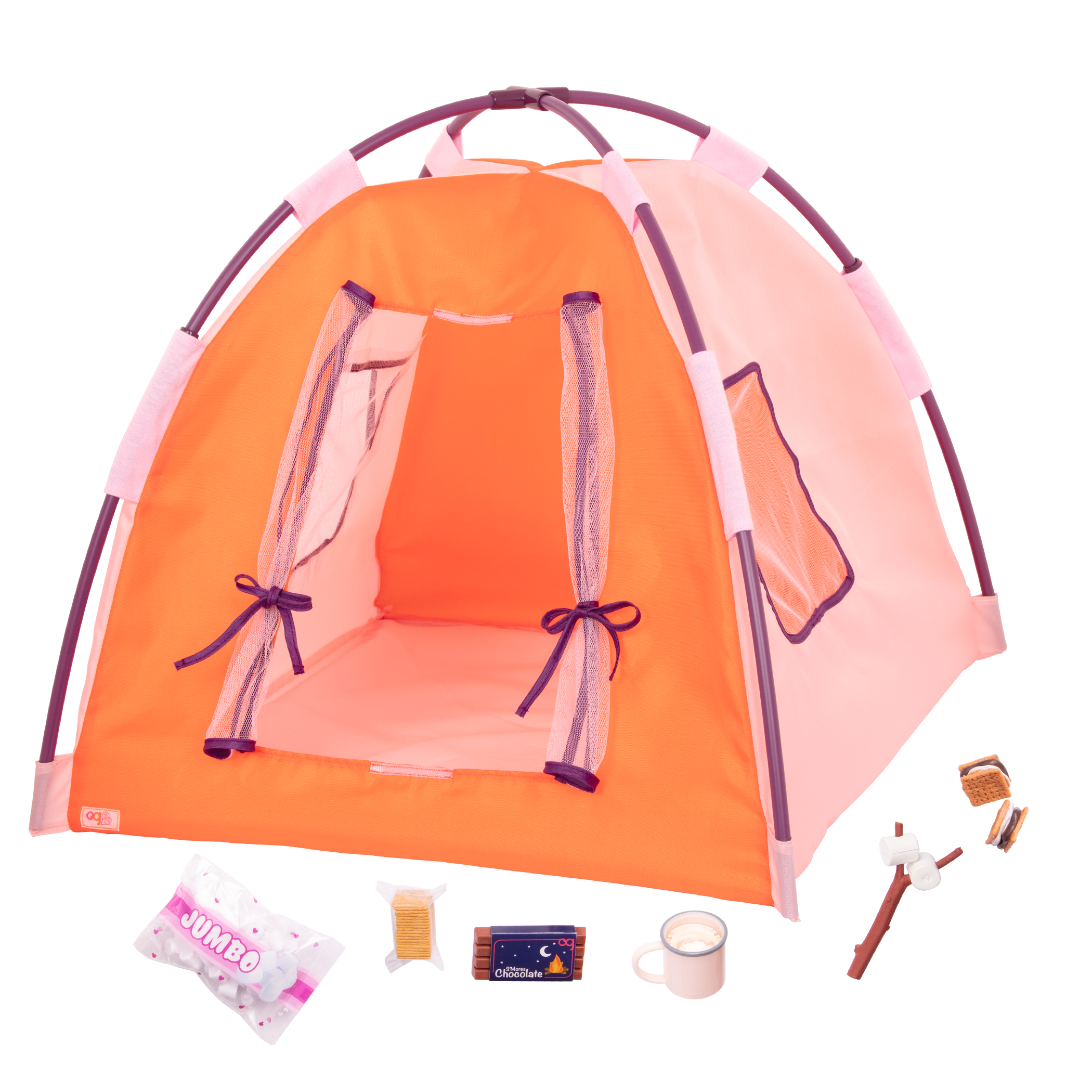 Doll Accessories Camping Canopy Tent American Girl 18 Inch Our Generation Pink 