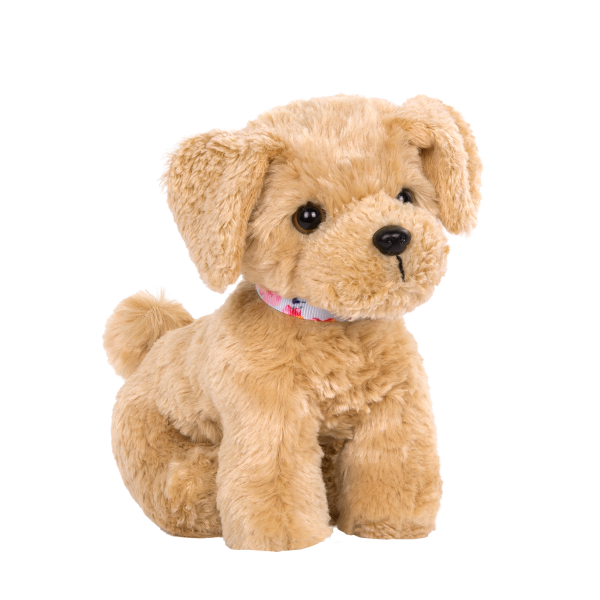 6-inch Posable Golden Poodle Pup Puppy Plush Dog for 18-inch Dolls