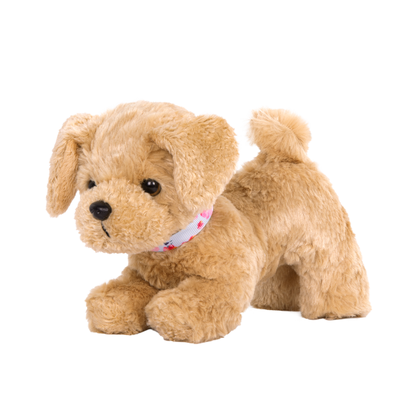 6-inch Posable Golden Poodle Pup Plush Dog Pets for 18-inch Dolls