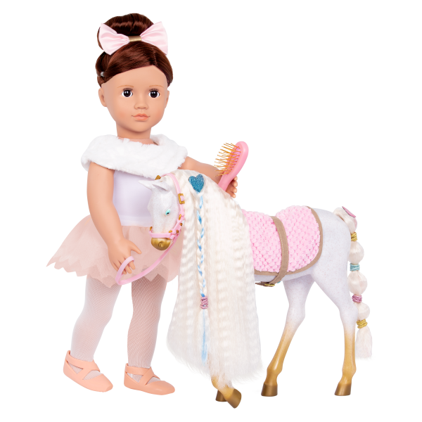 12-inch Andalusian Hair Play Horse Foal 18-inch Dolls