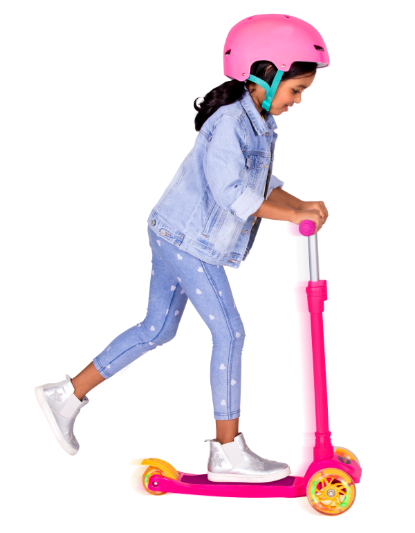 By My Side Scooter for Kids and 18-inch Dolls Light Up Wheels