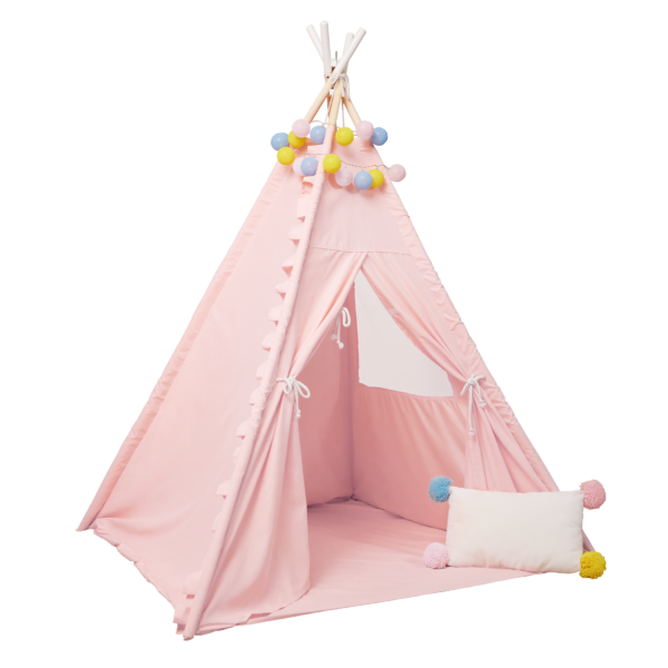 Our Generation Suite Retreat Pale Pink Tent with pillow and multi-colored string of lights