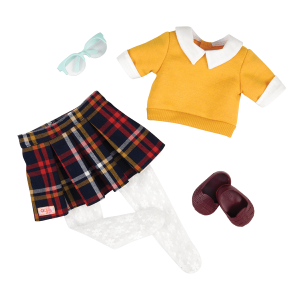Plaid to Be Here Retro Outfit for 18-inch Dolls