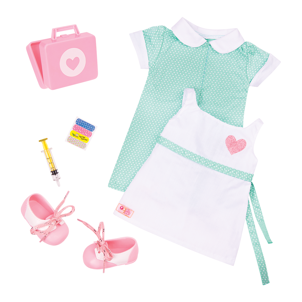 Healing Hearts Retro Nurse Outfit for 18-inch Dolls