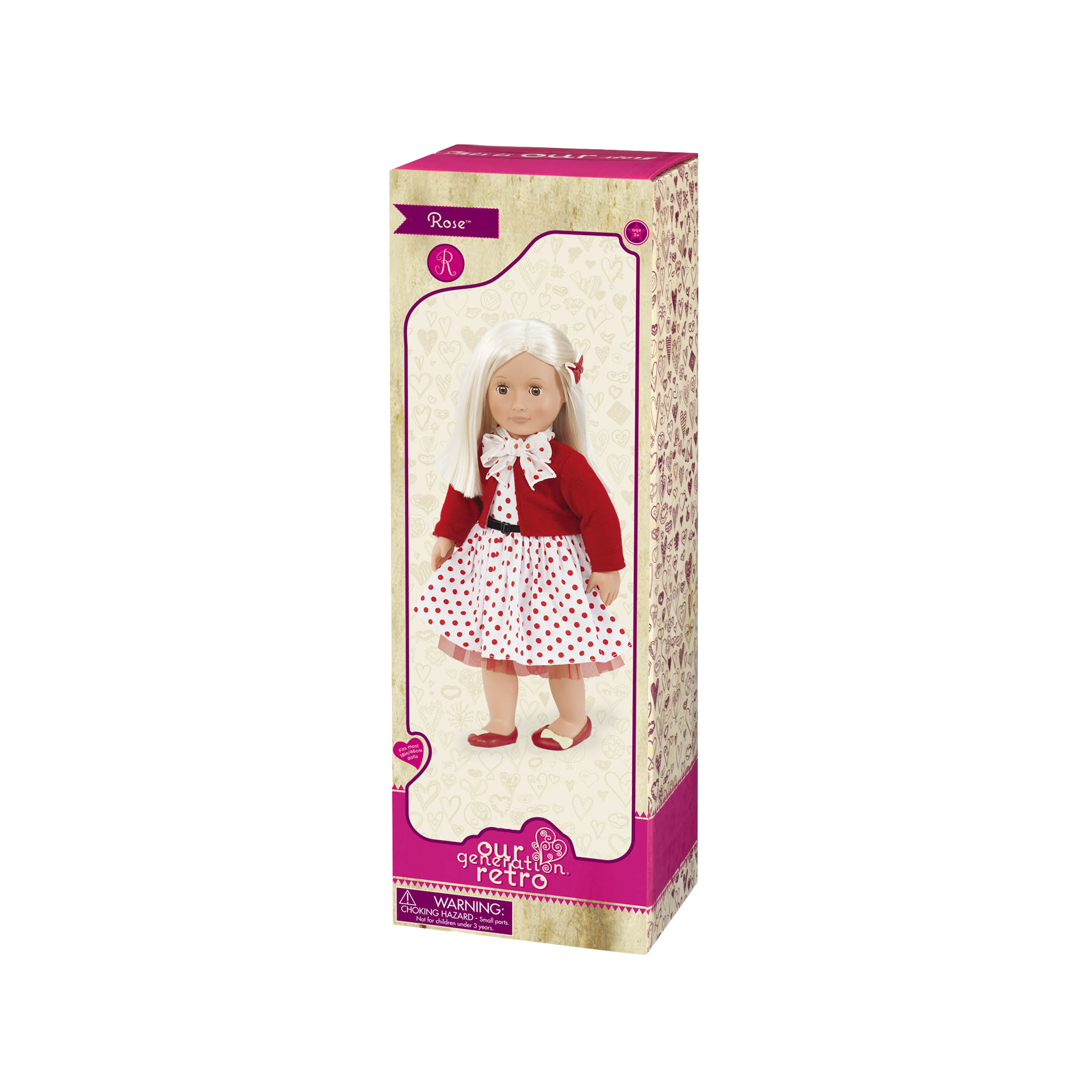 AMERICAN GIRL OUR GENERATION ROSE FOR ROSIE DRESS+HAIR CLIP 18 INCH DOLL CLOTHES 