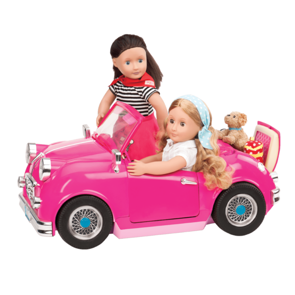 Alice and Willow driving the In the Driver's Seat Retro Cruiser