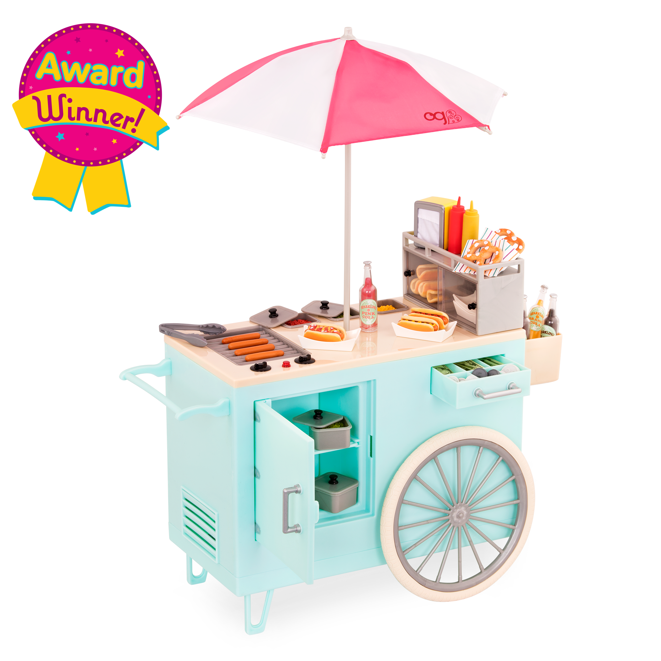 Retro Hot Dog Cart for 18-inch Dolls - Award Winner! 