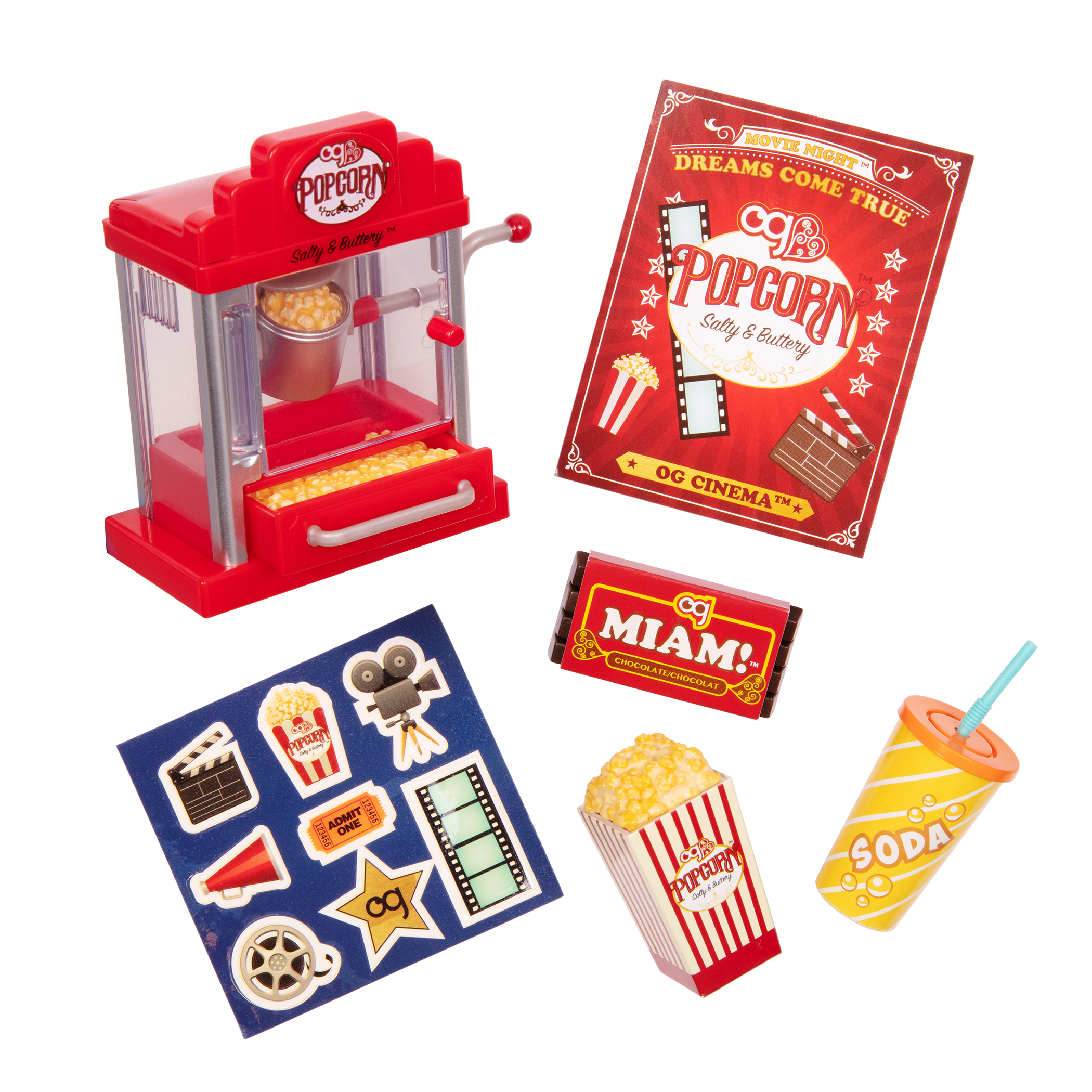 Pop Pop Popcorn Machine for 18-inch Dolls 