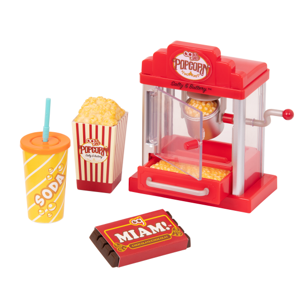 Pop Pop Popcorn Machine Play Food Accessories for 18-inch Dolls