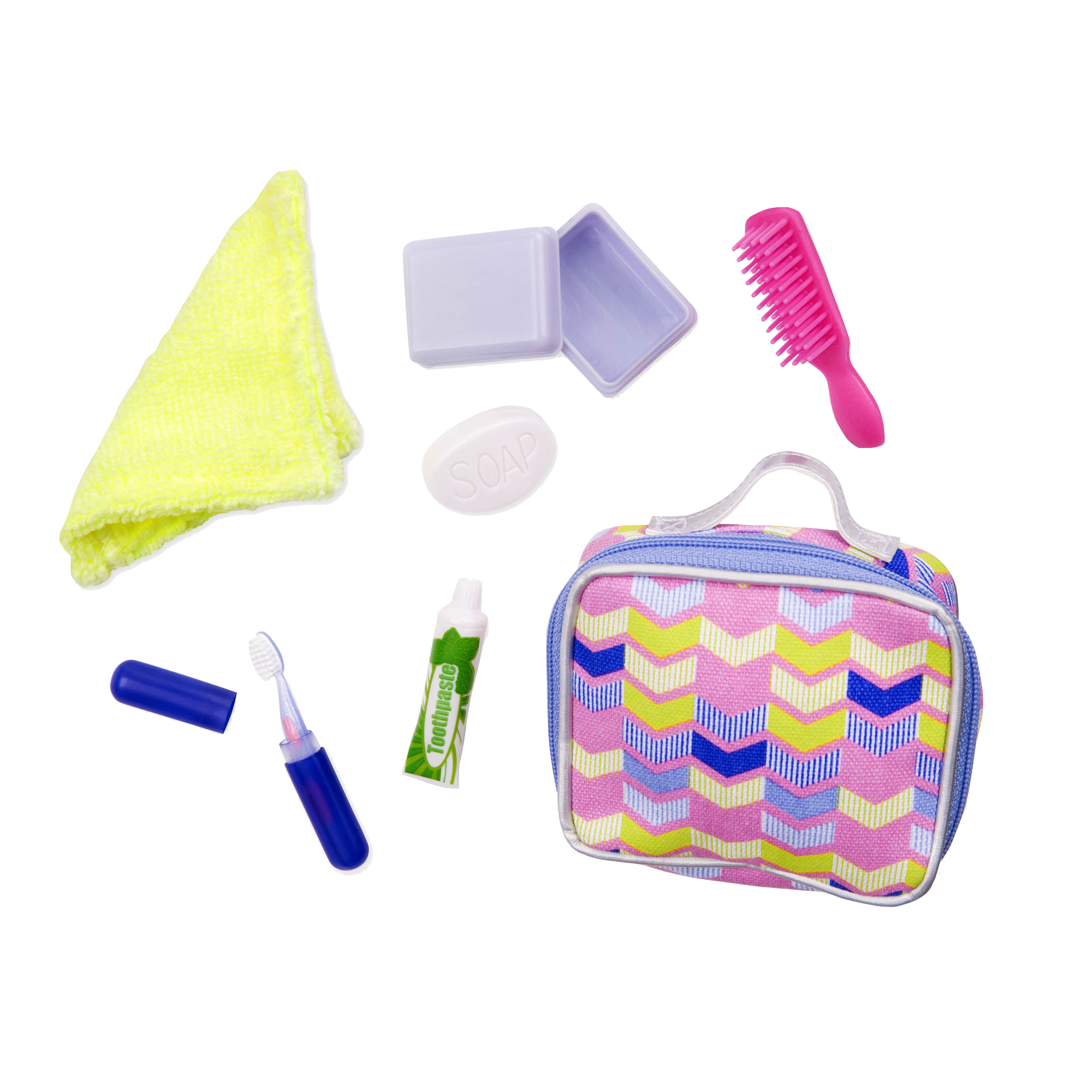 give your dolls all they need to stay overnight with this set!