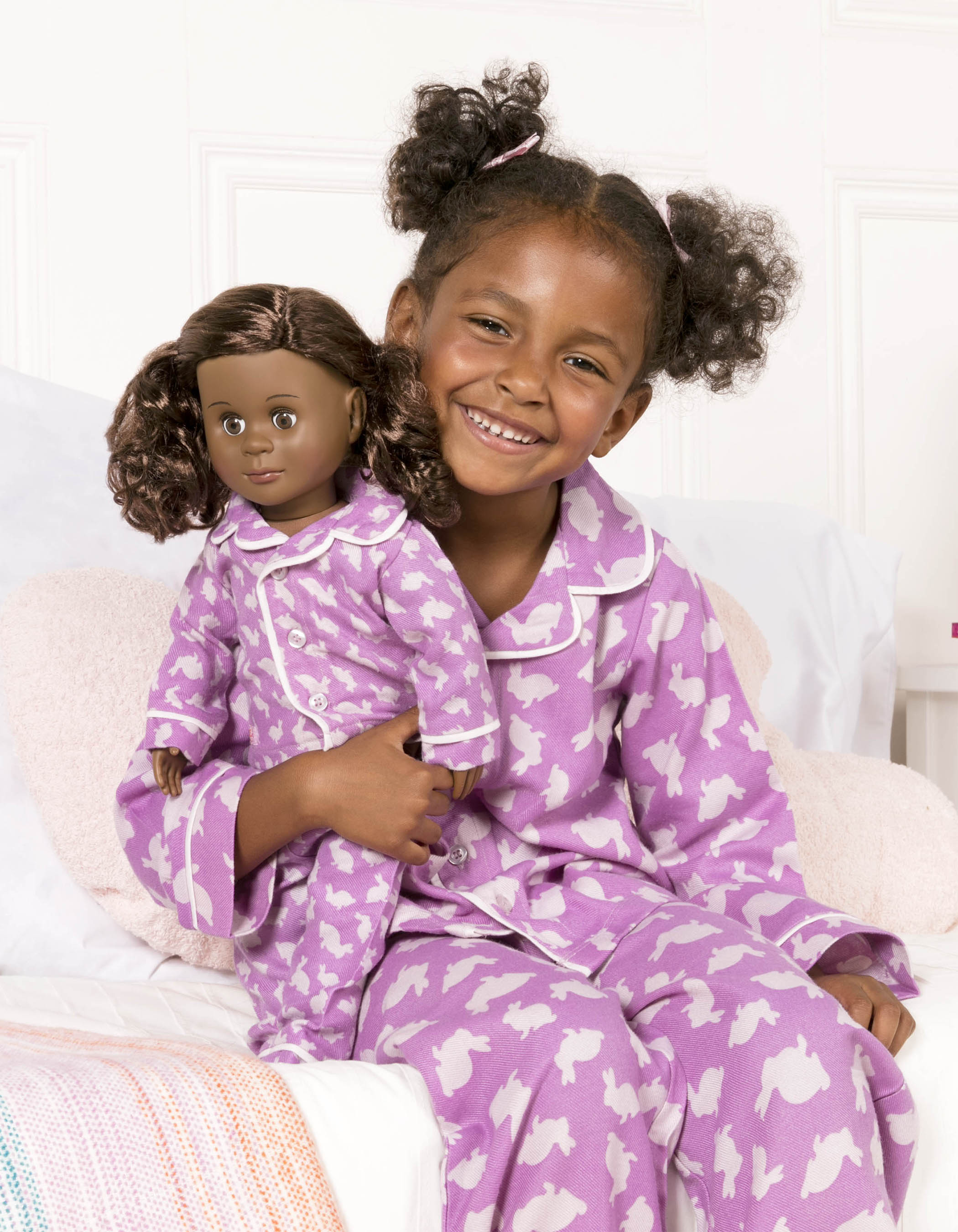 Me and You Bunny pajamas in macthing sizes for kids and dolls!
