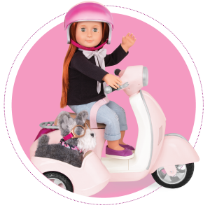 Our Generation Dolls Cute to Scoot-18-Inch Doll Deluxe Scooter Outfit :  : Toys & Games